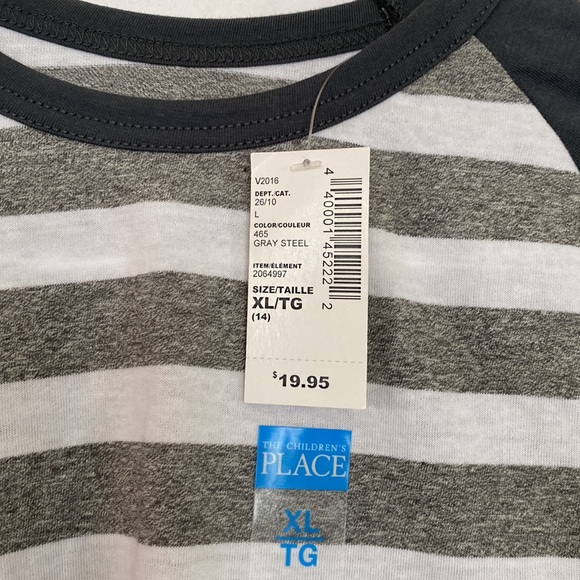 NWT Children’s Place Long Sleeve Striped Shirt - XL (14) - Picture 3 of 4
